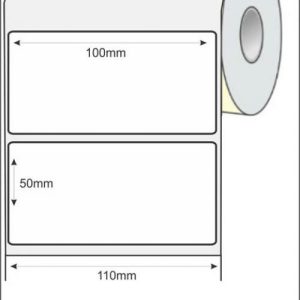 Etiqueta Adesiva Branca 100mm x 50mm (30 metros) (100X50) - Papel Couché